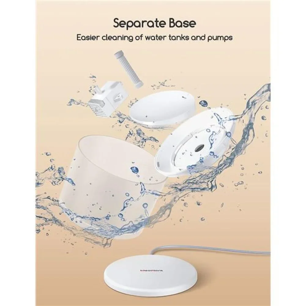 Cat Water Fountain with Wireless Pump, 74OZ/2.2L BPA-Free Cetified Cat Fountain
